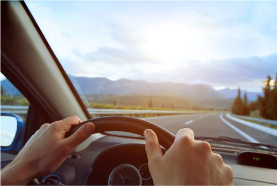 dashboard of a car with front view